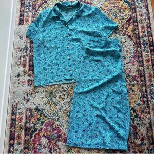 plus size Vintage paisley print coquette 2 pieces set